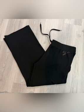 Victoria's Secret Black Lounge Pants. Size XL. Featuring a rhinestone logo.